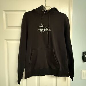 Stussy Charcoal Hoodie with White Graphic